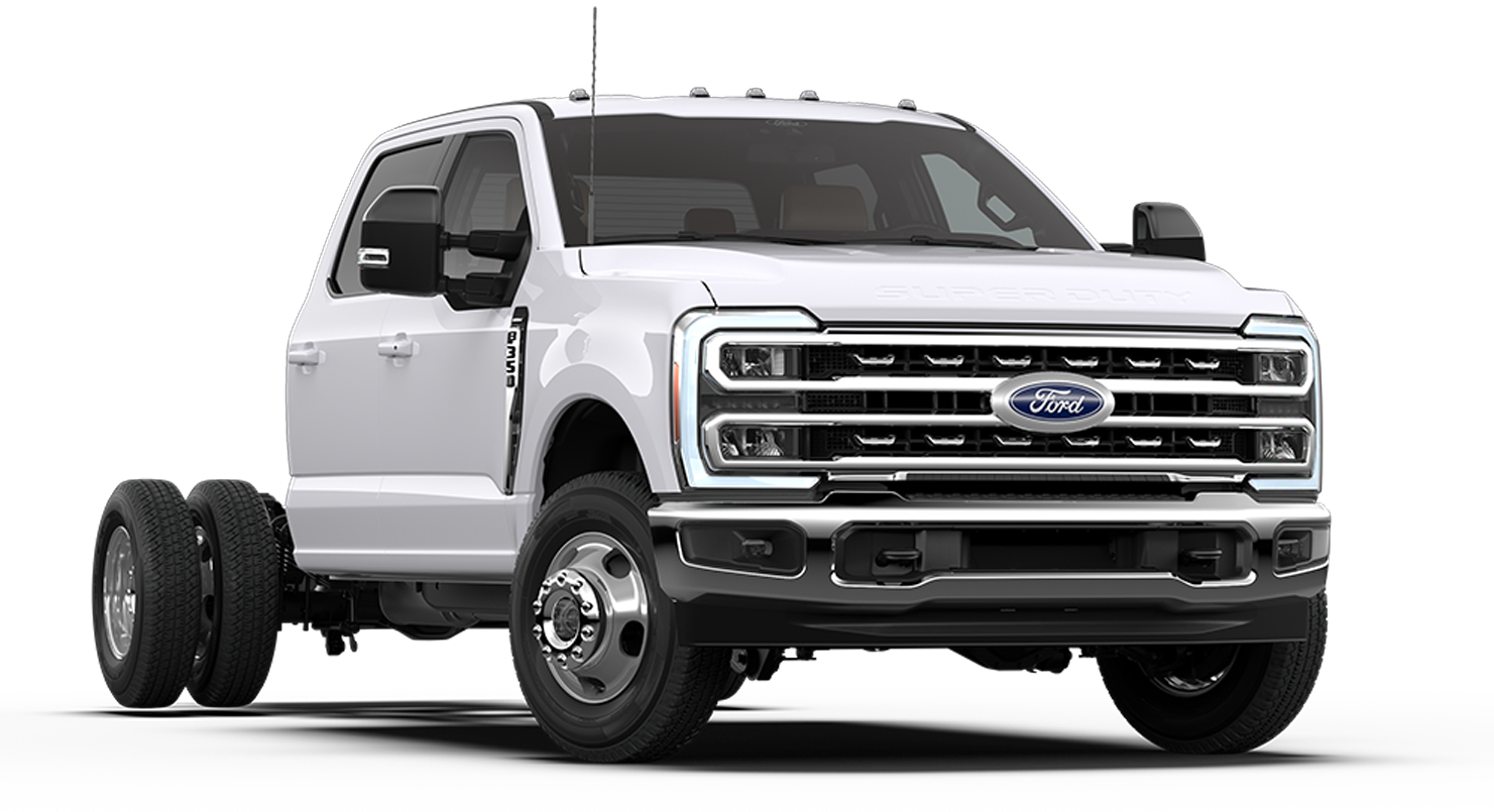 Ford F-350® Lariat Super Duty® à châssis-cabine 2026 illustré en blanc Oxford