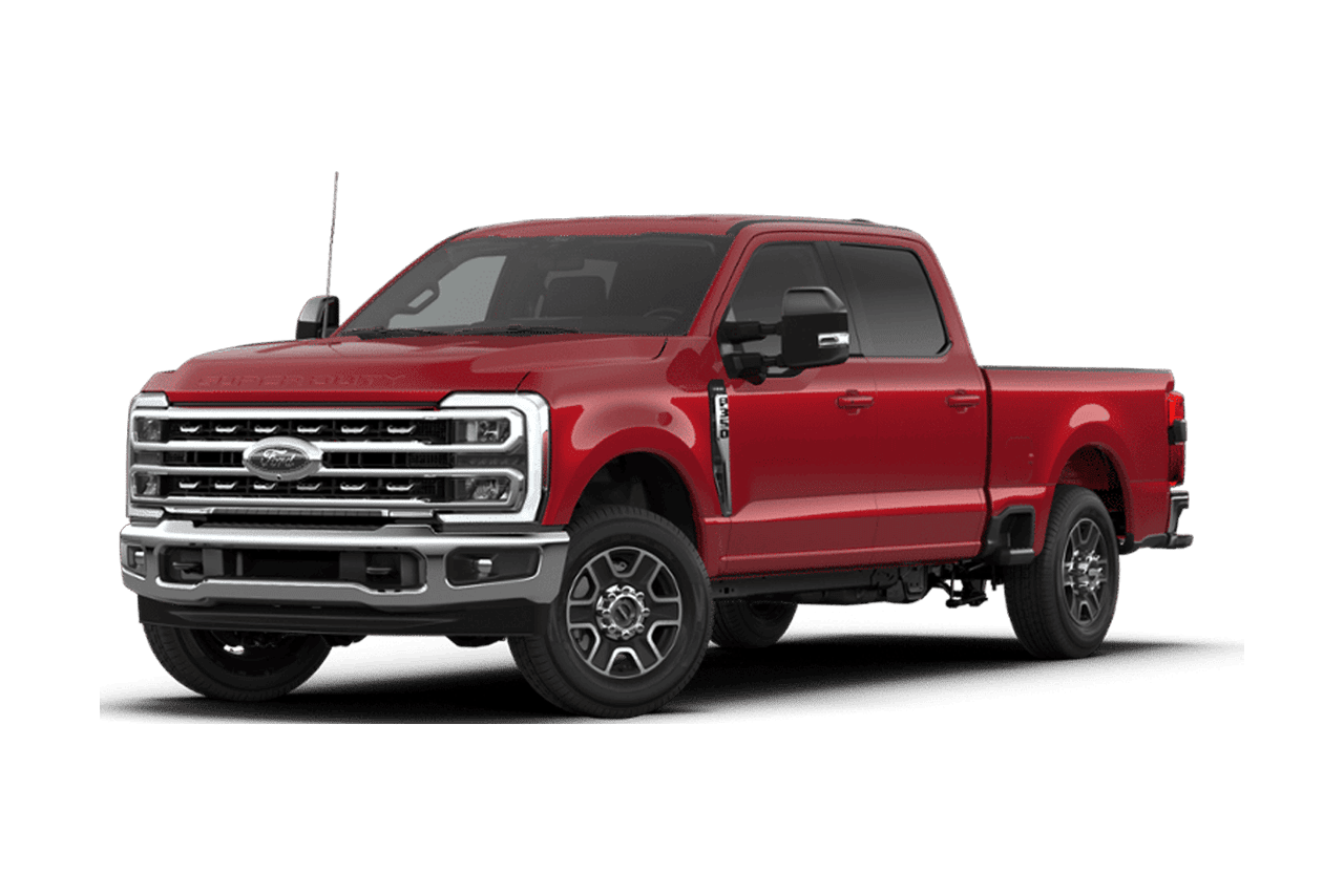 Ford Super Duty® F-350® Lariat® 2026 rouge course sur fond blanc