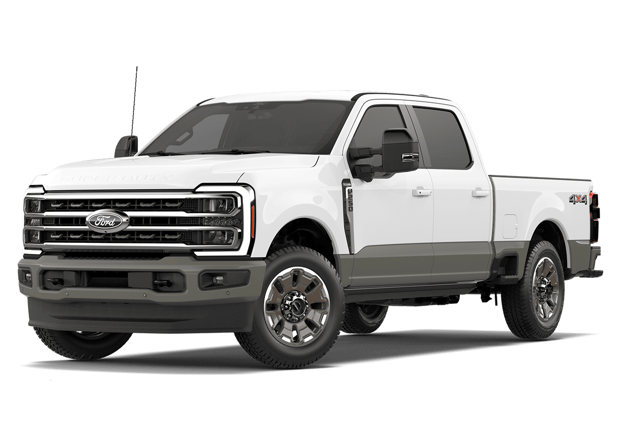 Modèle Ford Super Duty® F-250® King Ranch® 2027, couleur blanc Oxford sur fond blanc
