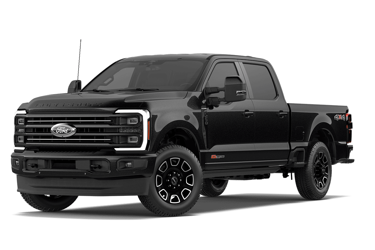 Modèle Ford Super Duty® F-250® Platinum® 2027, couleur noir agate, sur fond blanc