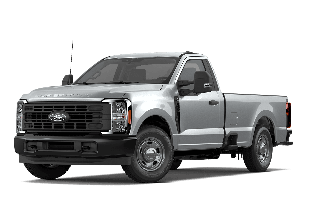 Modèle Ford Super Duty® F-250® XL 2027, couleur gris marais, sur fond blanc