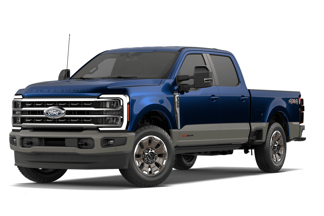 Modèle Ford Super Duty® F-350® King Ranch® 2027, couleur noir agate sur fond blanc