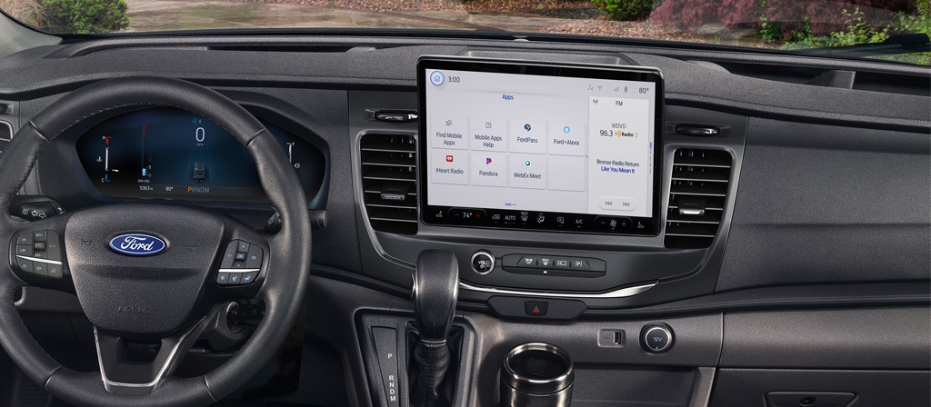 Gros plan du tableau de bord de la fourgonnette Ford Transit® 2026