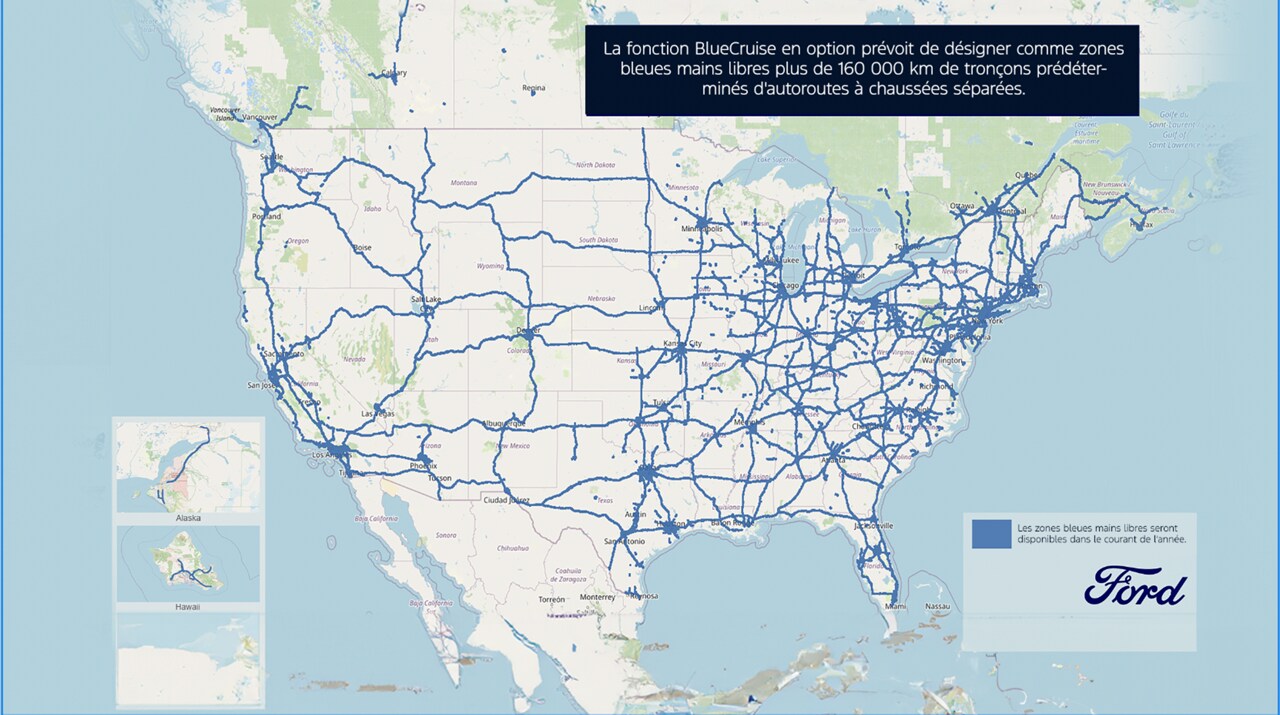 Une carte illustrant les autoroutes BlueZone