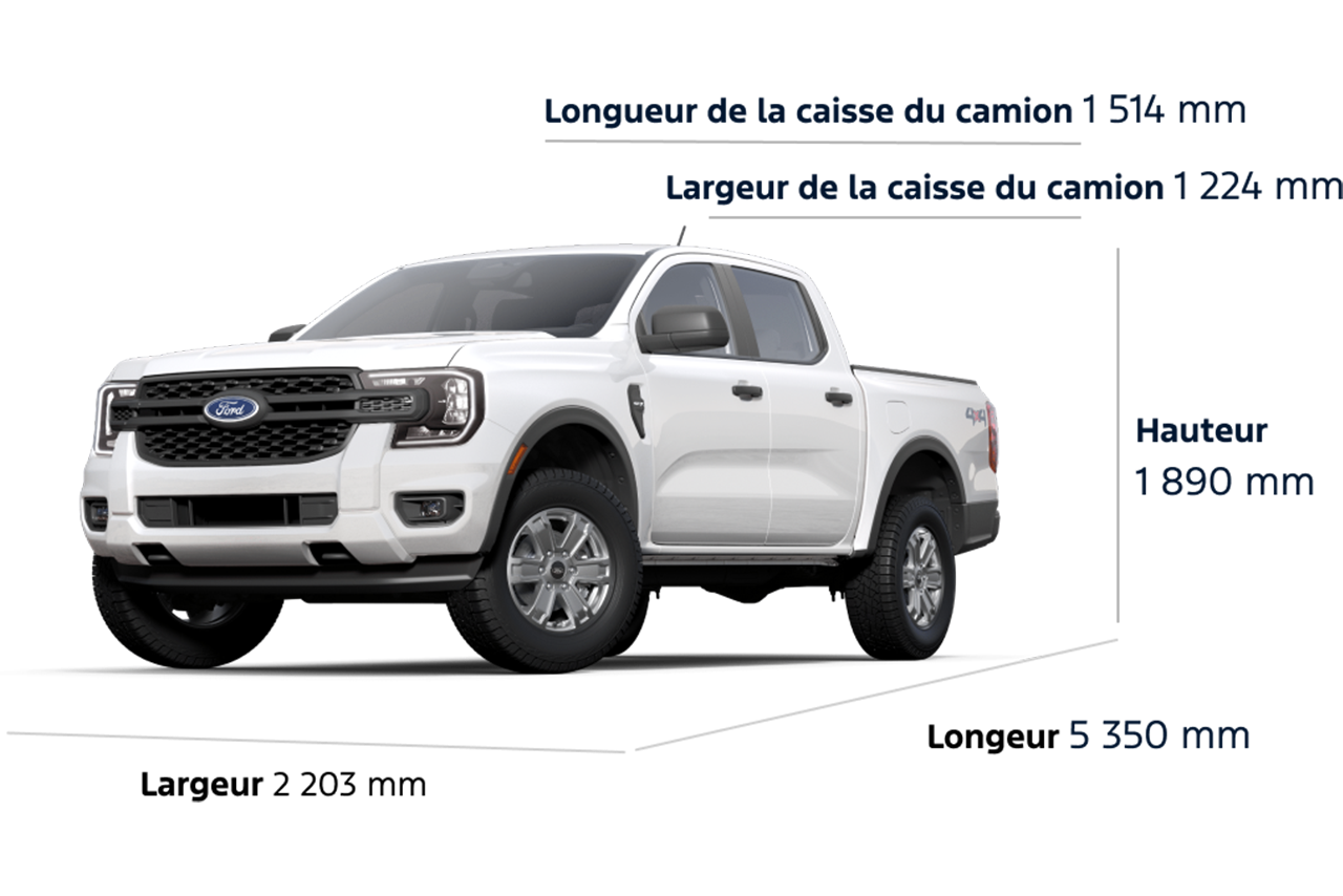 2025 Ford Ranger® XL Dimensions