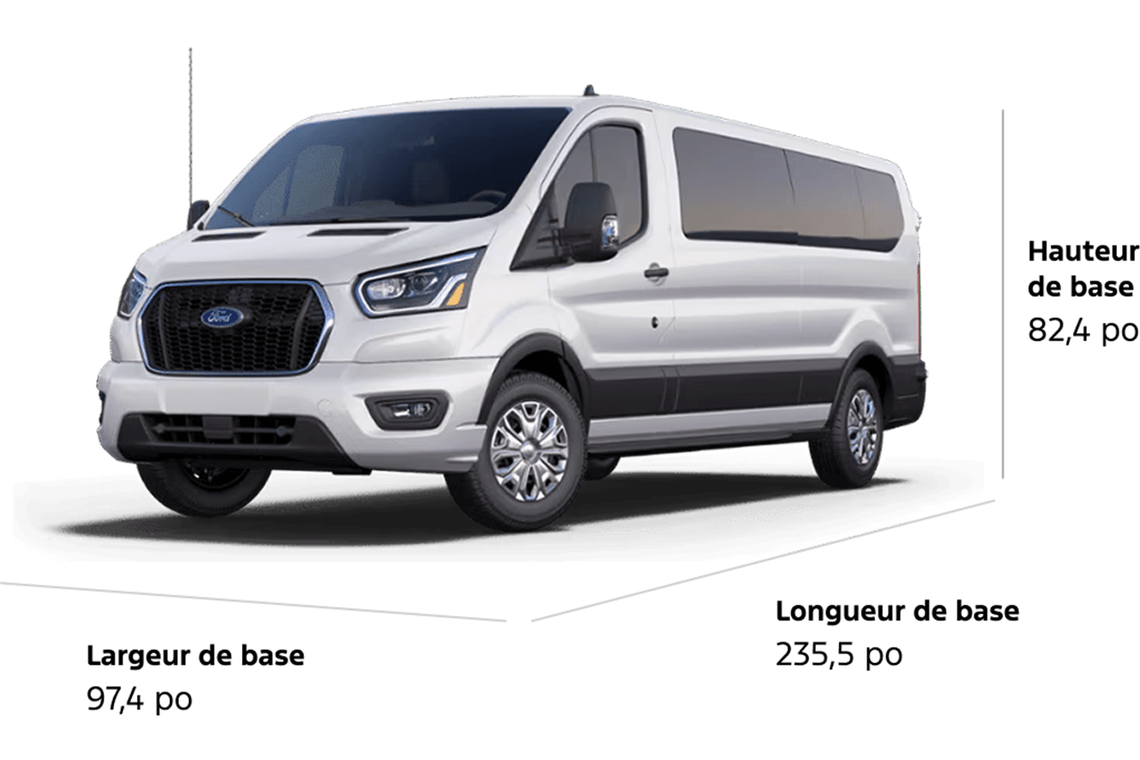 Dimensions du Ford Transit® Fourgon à passagers XLT 2025