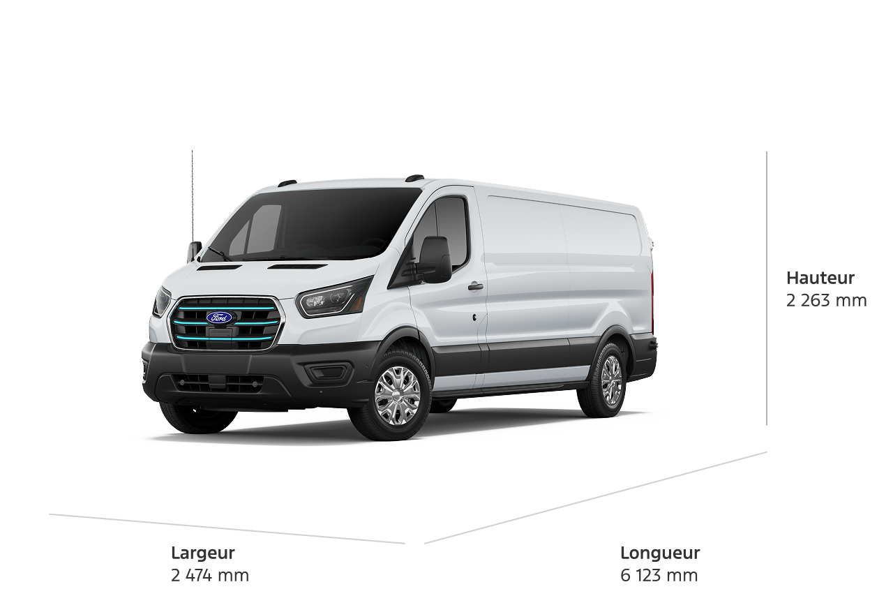 L'extérieur de la fourgonnette utilitaire Ford E-Transit® 2027