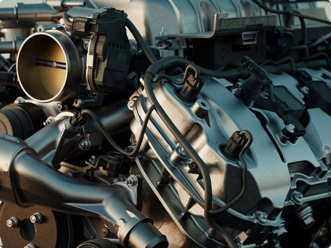Le moteur V8 suralimenté de 5,2 L d’une Mustang GTD.