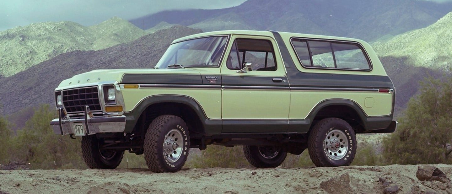 Ford Bronco 1979 en Sable clair avec option combinée deux tons 