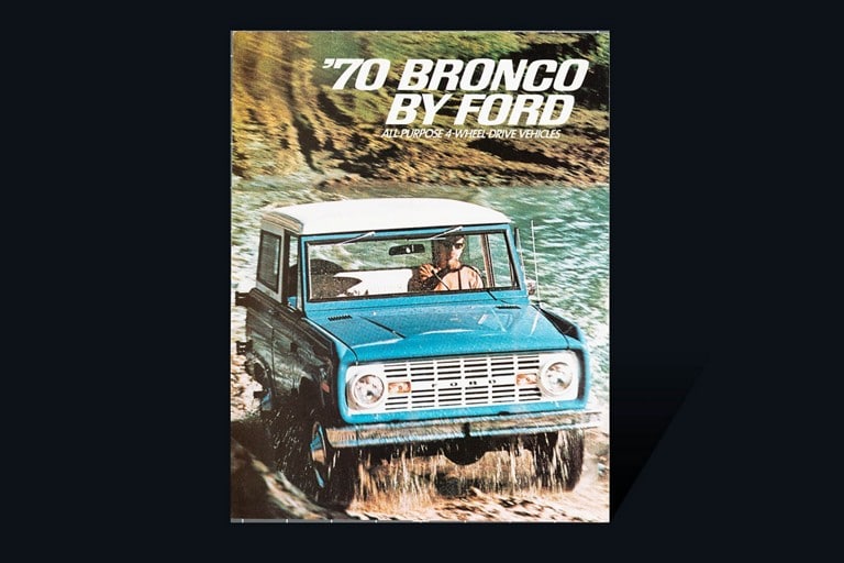 couverture de la brochure du véhicule Ford Bronco 1970