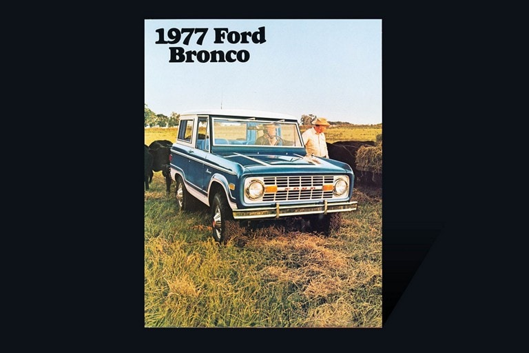 couverture de la brochure du véhicule Ford Bronco 1977