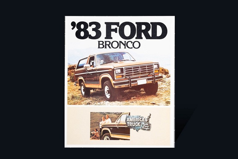 couverture de la brochure du véhicule Ford Bronco 19 83