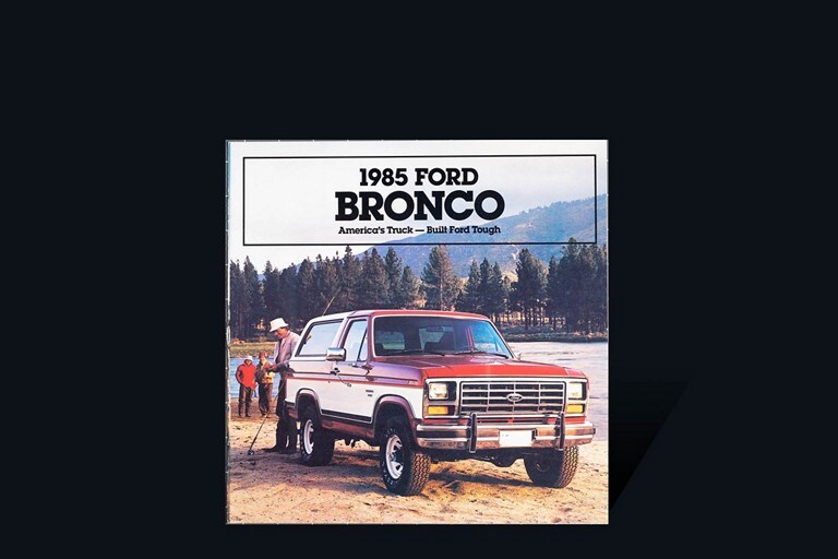 couverture de la brochure du véhicule Ford Bronco 19 85