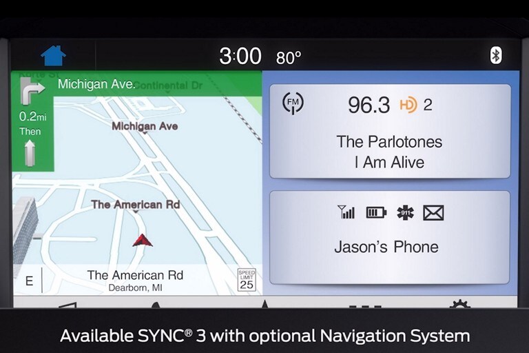 Écran SYNC avec navigation en option