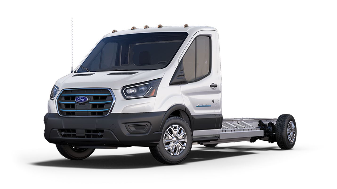 Ford E-Transit tronqué 2025 en blanc Oxford