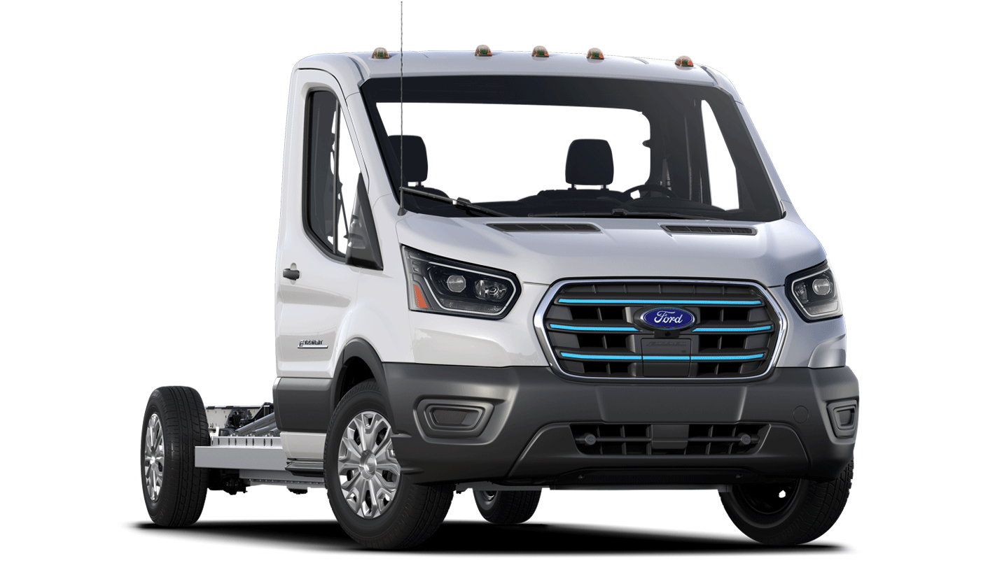 Ford E-Transit tronquée 2025 en blanc Oxford