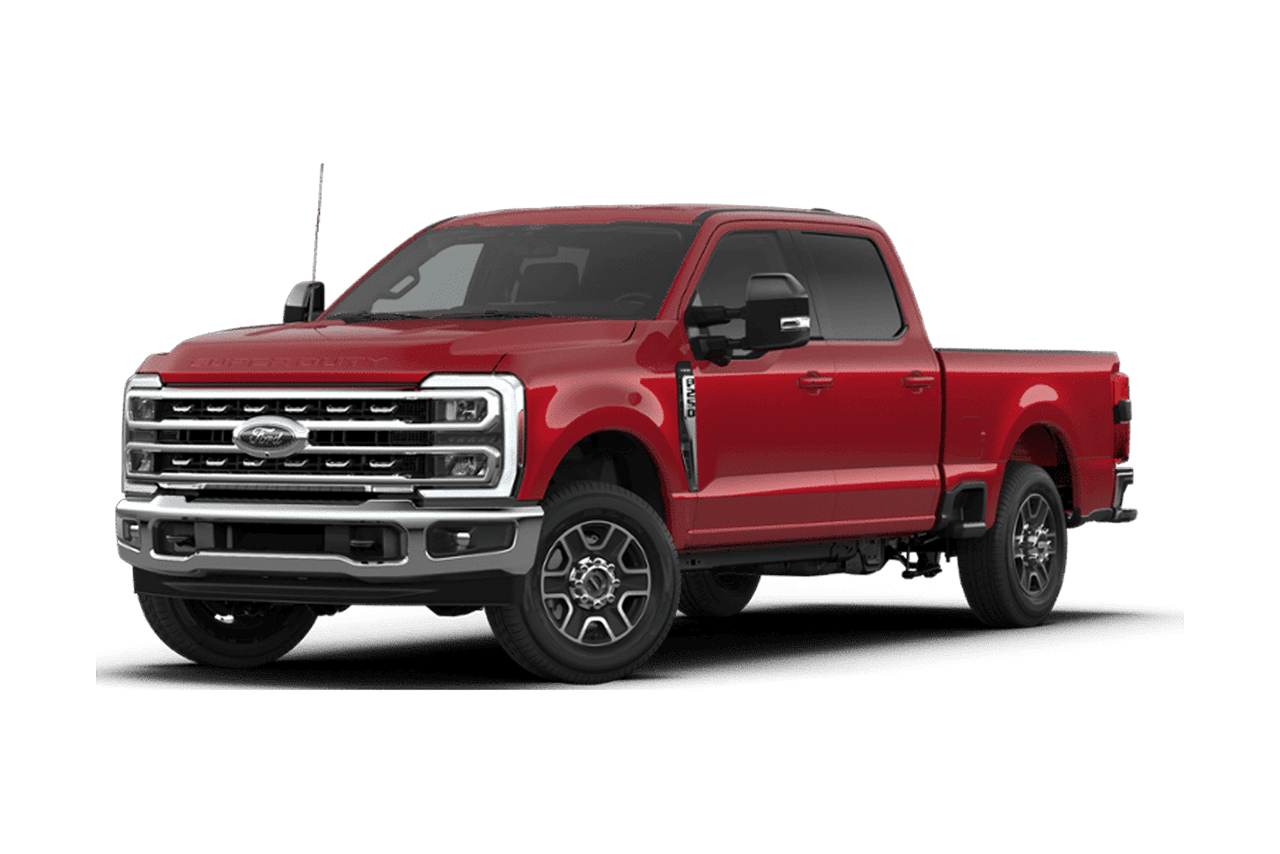 Ford Super Duty® F-250® Lariat® 2026 rouge course sur fond blanc
