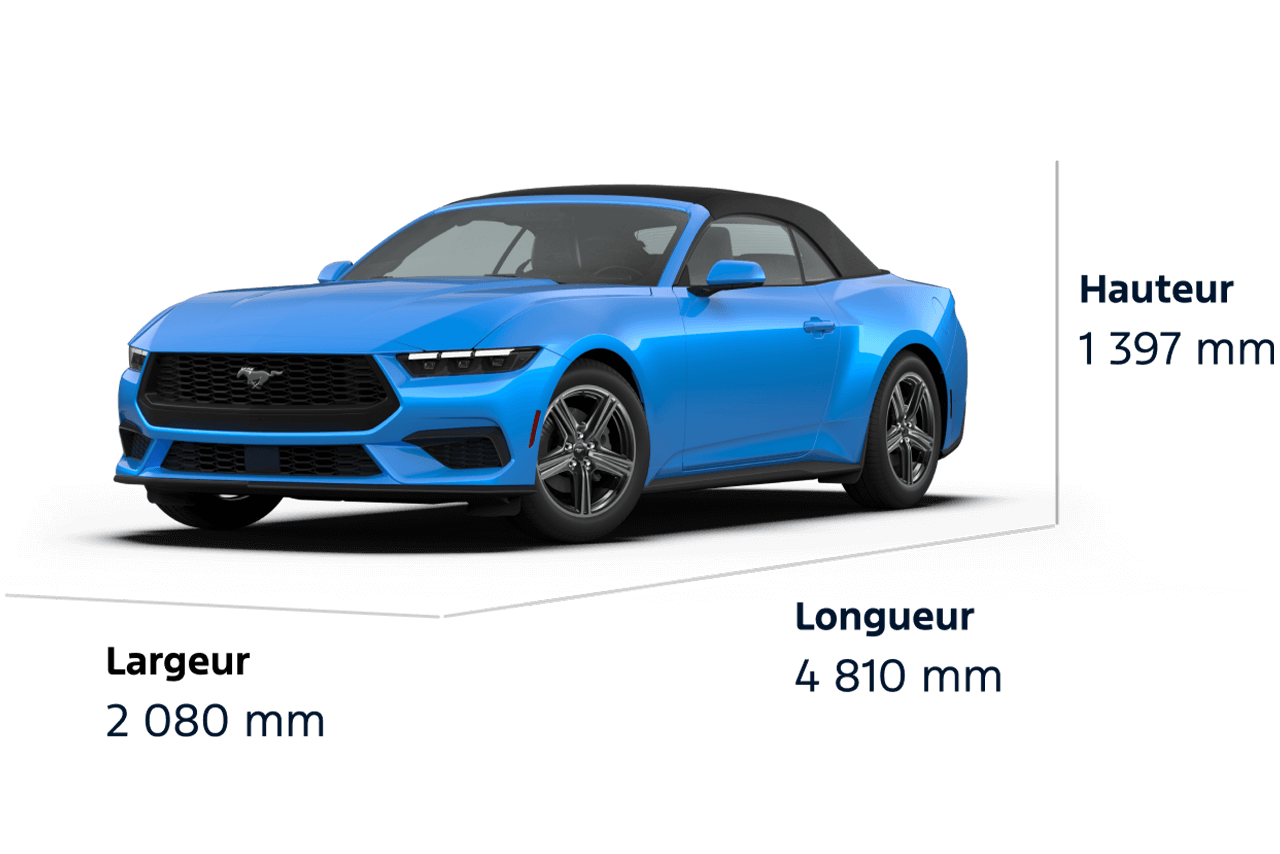 Dimensions de la Ford Mustang® EcoBoost® décapotable 2026
