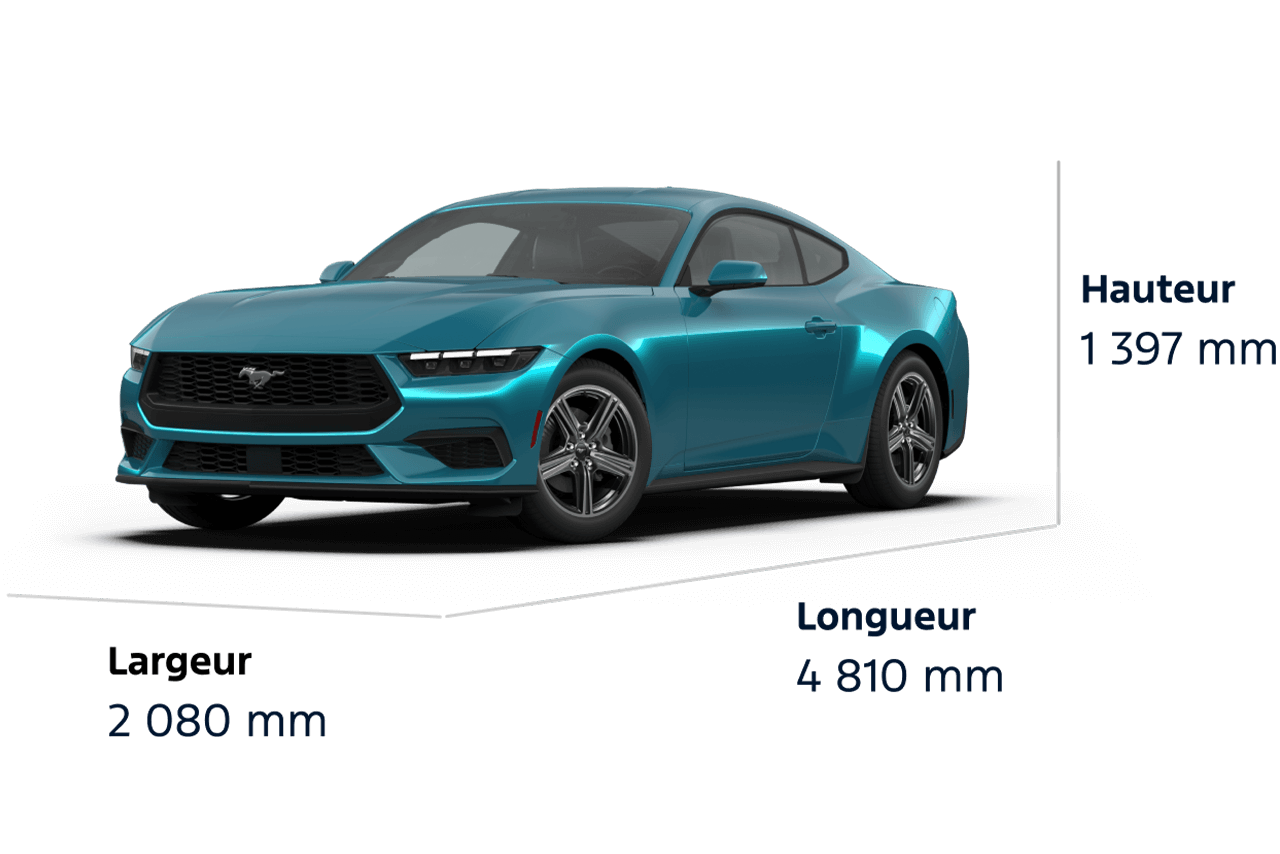 Dimensions de la Ford Mustang® EcoBoost® Premium Coupé 2026