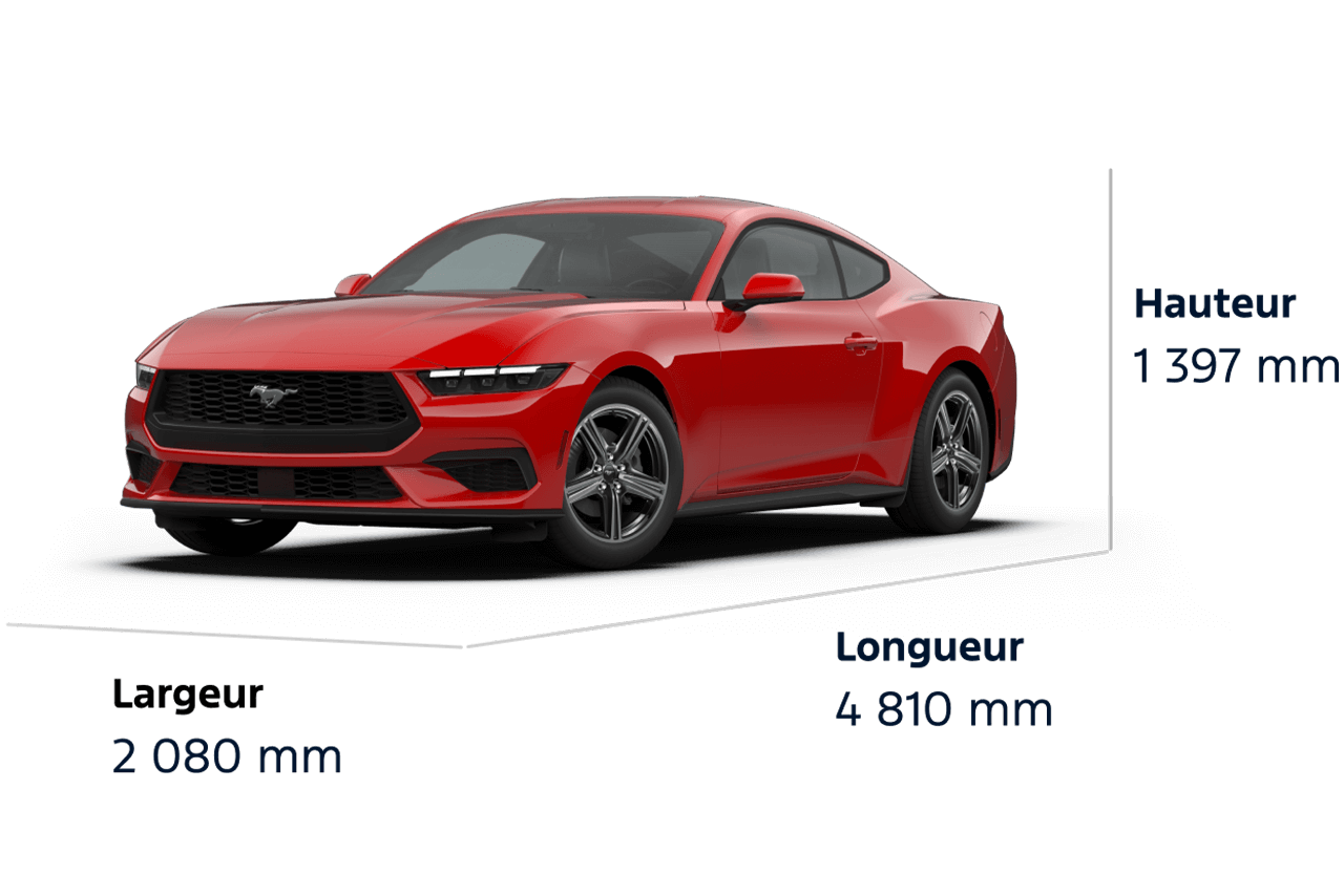 Dimensions de la Ford Mustang® EcoBoost® Coupé 2026