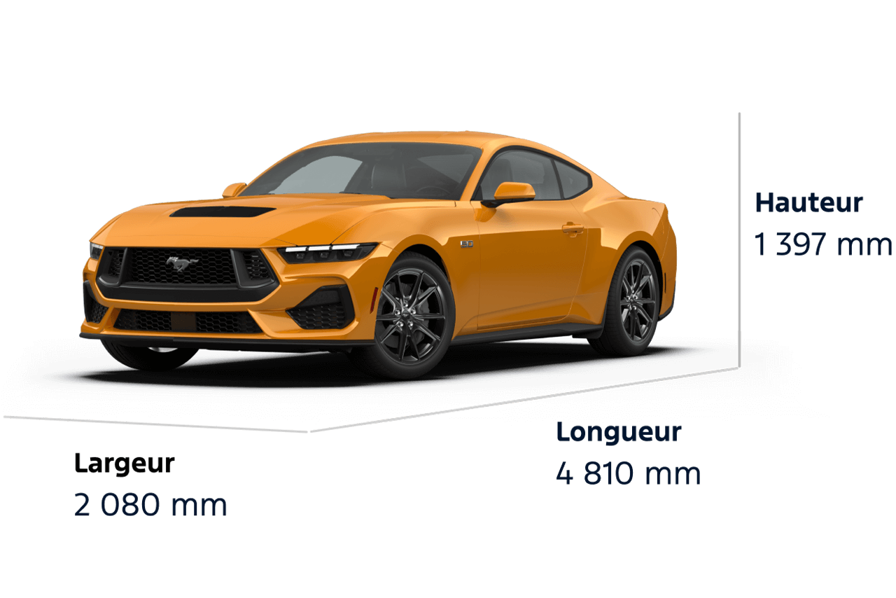 Les dimensions du Ford Mustang GT Premium Coupé 2026