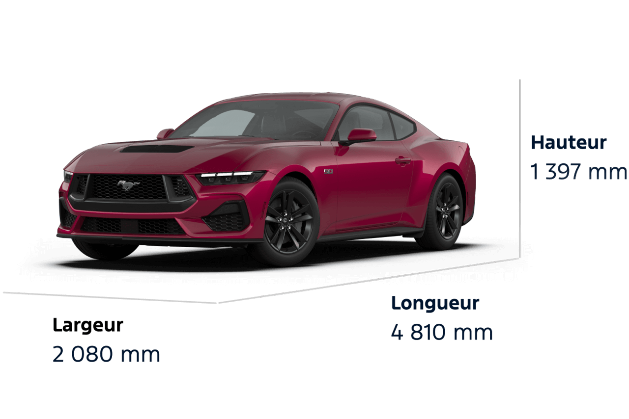 Les dimensions de la Ford Mustang® GT Coupé 2026