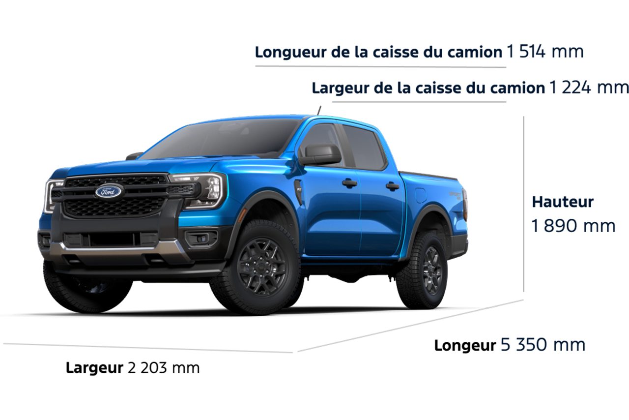 2025 Ford Ranger® XLT Dimensions