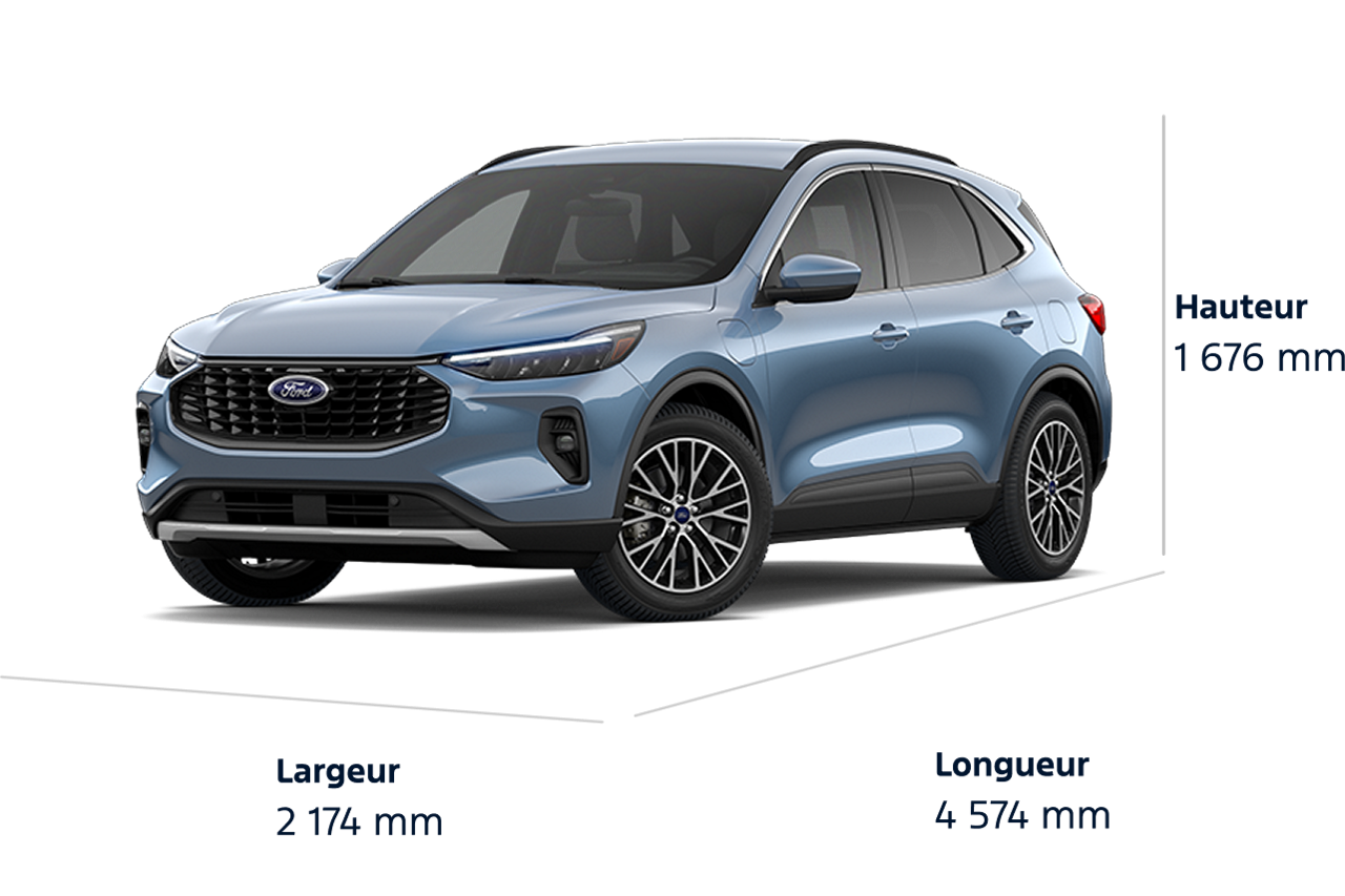 Dimensions du modèle Ford Escape® hybride rechargeable 2026