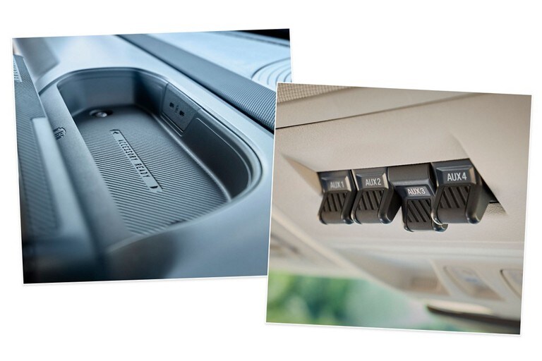Un porte-accessoires et des interrupteurs auxiliaires à l'intérieur d'un Ford Bronco Sport® 2025