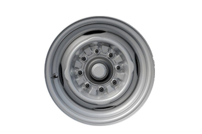 Jantes en acier peint en gris de 16 po x 7 po sur fond blanc