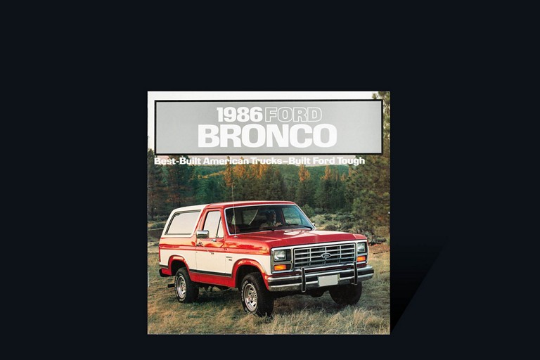 couverture de la brochure du véhicule Ford Bronco 19 86