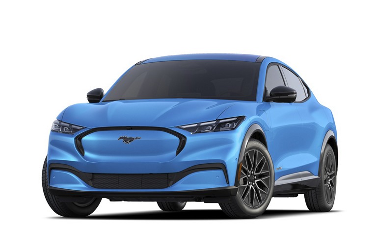 Un Ford Mustang Mach E en bleu