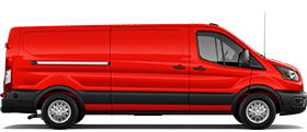 Ford Transit® XL 2027, modèle XL, présenté en rouge course.