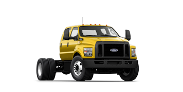 Le Ford F-750® 2026 SD à essence et à châssis droit en jaune autobus scolaire