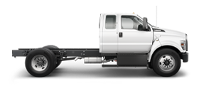 Ford F-650® 2025 à essence et châssis droit en blanc Oxford