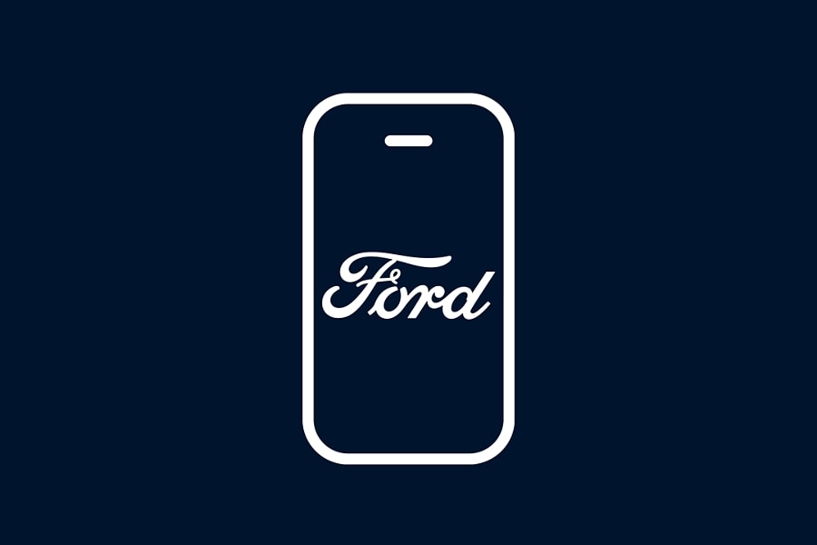 Icône d'un téléphone affichant le logo Ford.