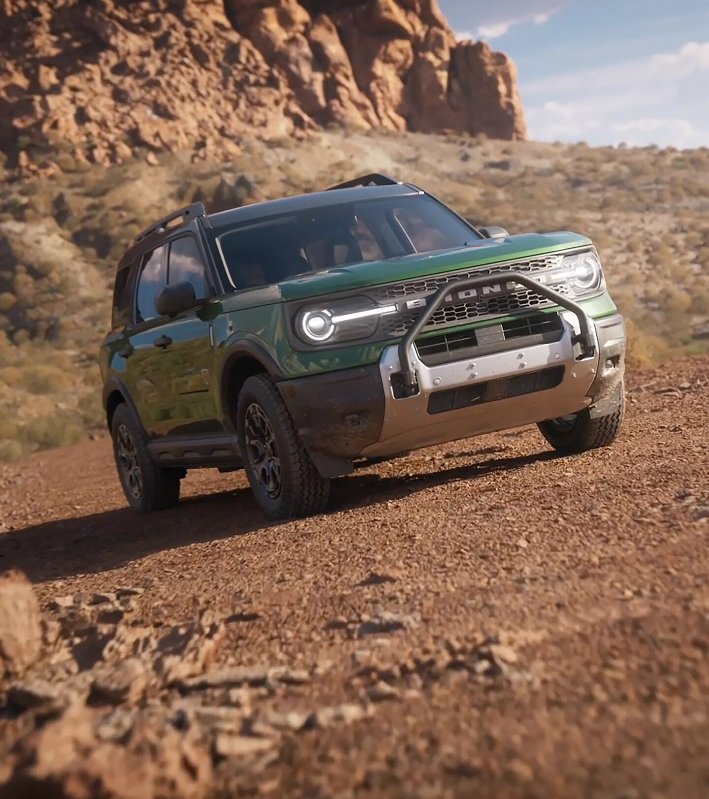 Ford Bronco Sport® 2025 conduit avec des montagnes en arrière-plan