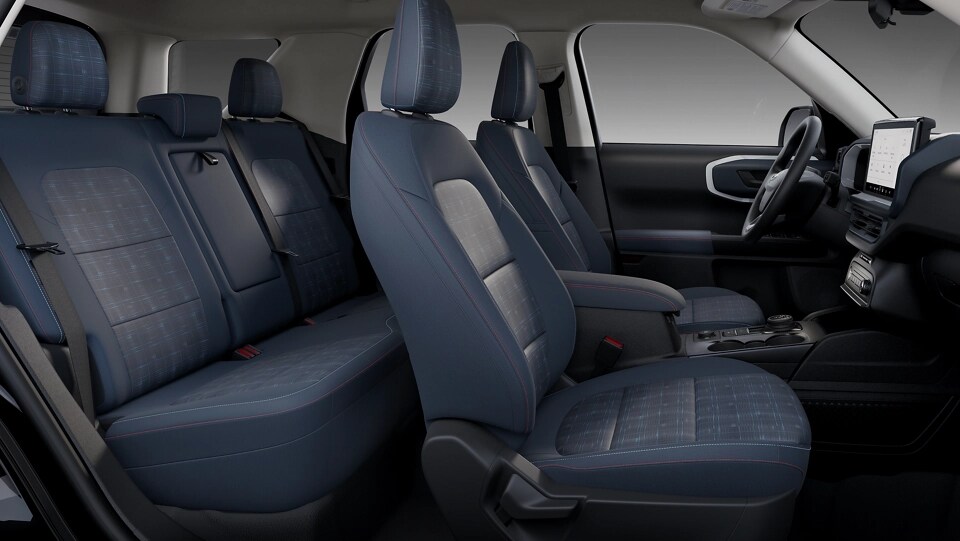 Intérieur du Ford Bronco Sport® 2025 illustrant les sièges intérieurs en tissu écossais