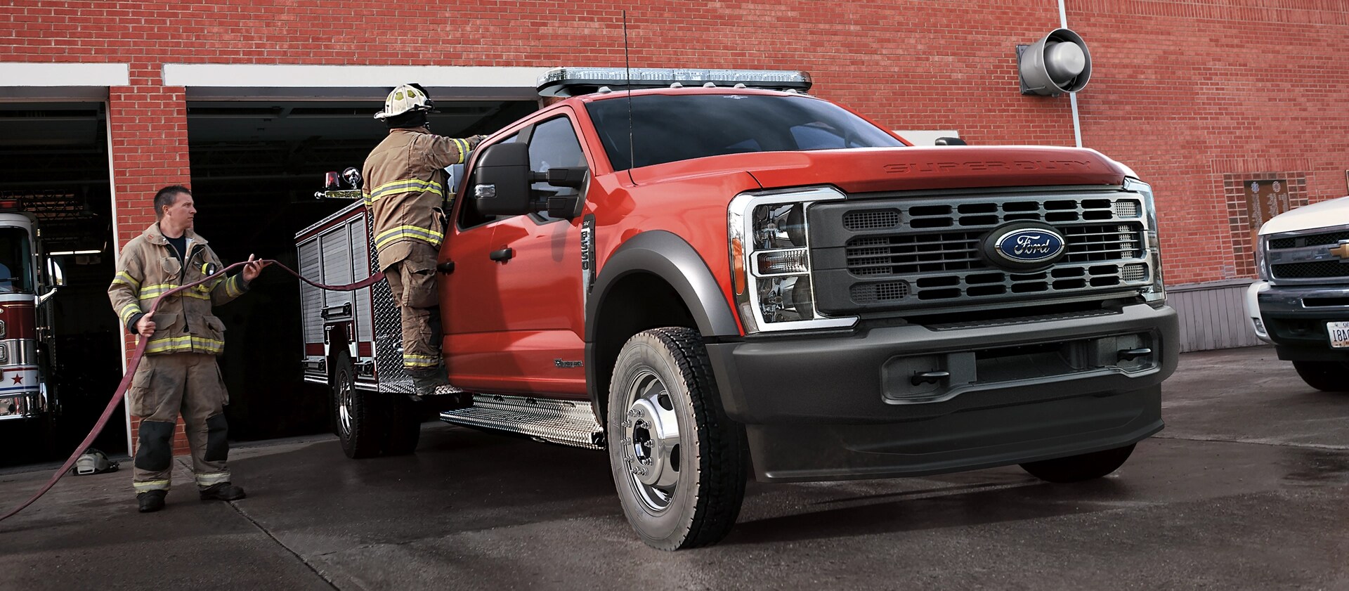 Un Ford Super Duty® à châssis-cabine 2026 avec l’ensemble pour services de secours/incendie