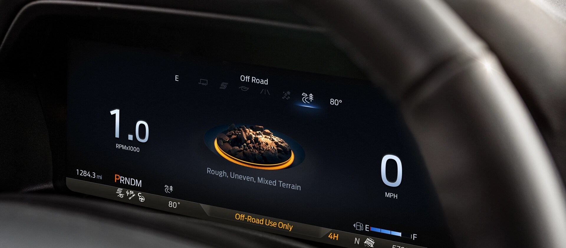 Affichage numérique intérieur du Ford Explorer® 2025 réglé en mode hors route