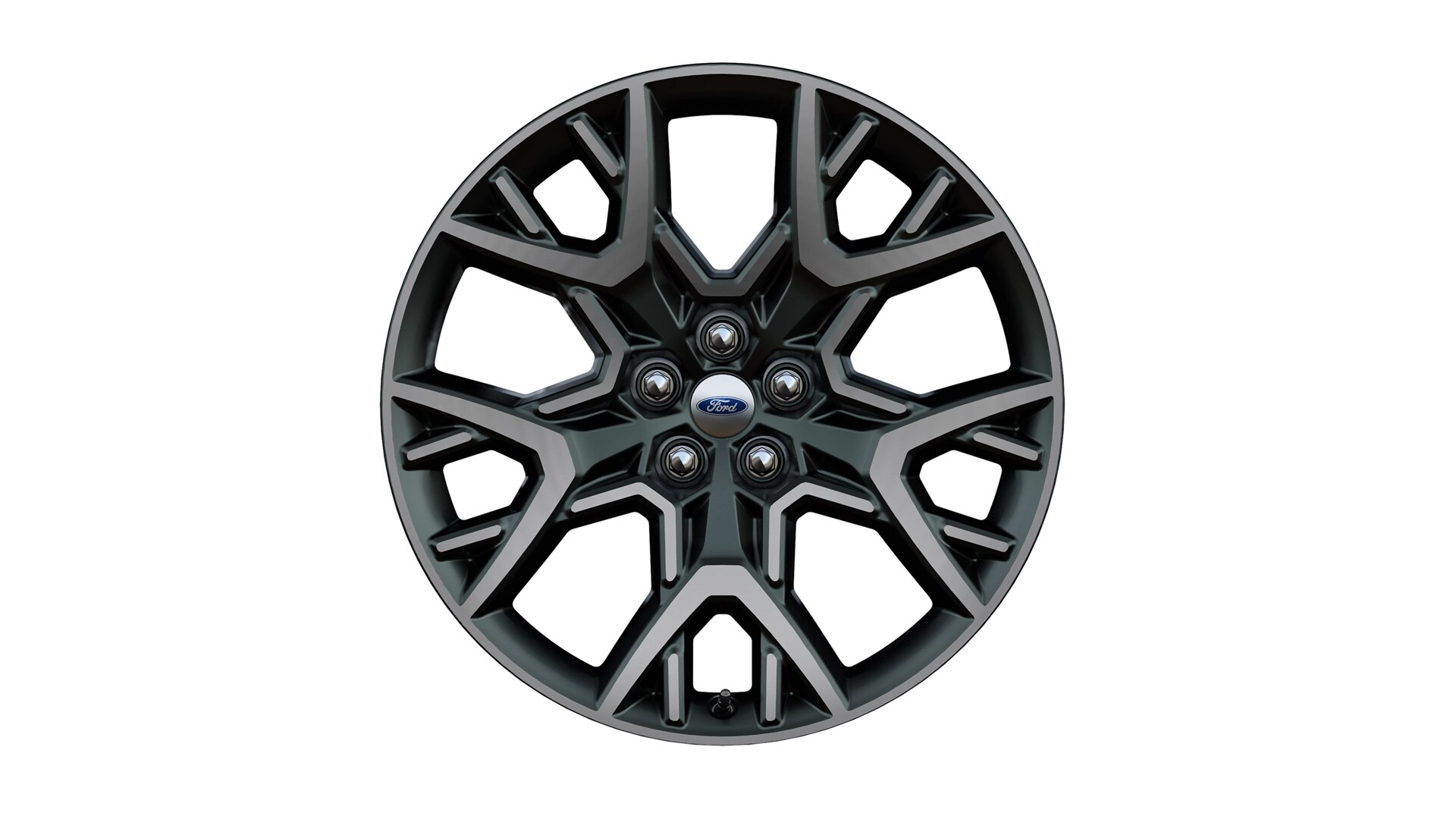 Jantes usinées en aluminium de 21 po alliage foncé sur fond blanc