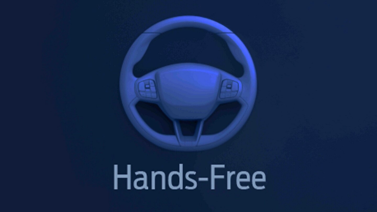 Une illustration de l’icône « Mains libres » qui indique quand BlueCruise est actif