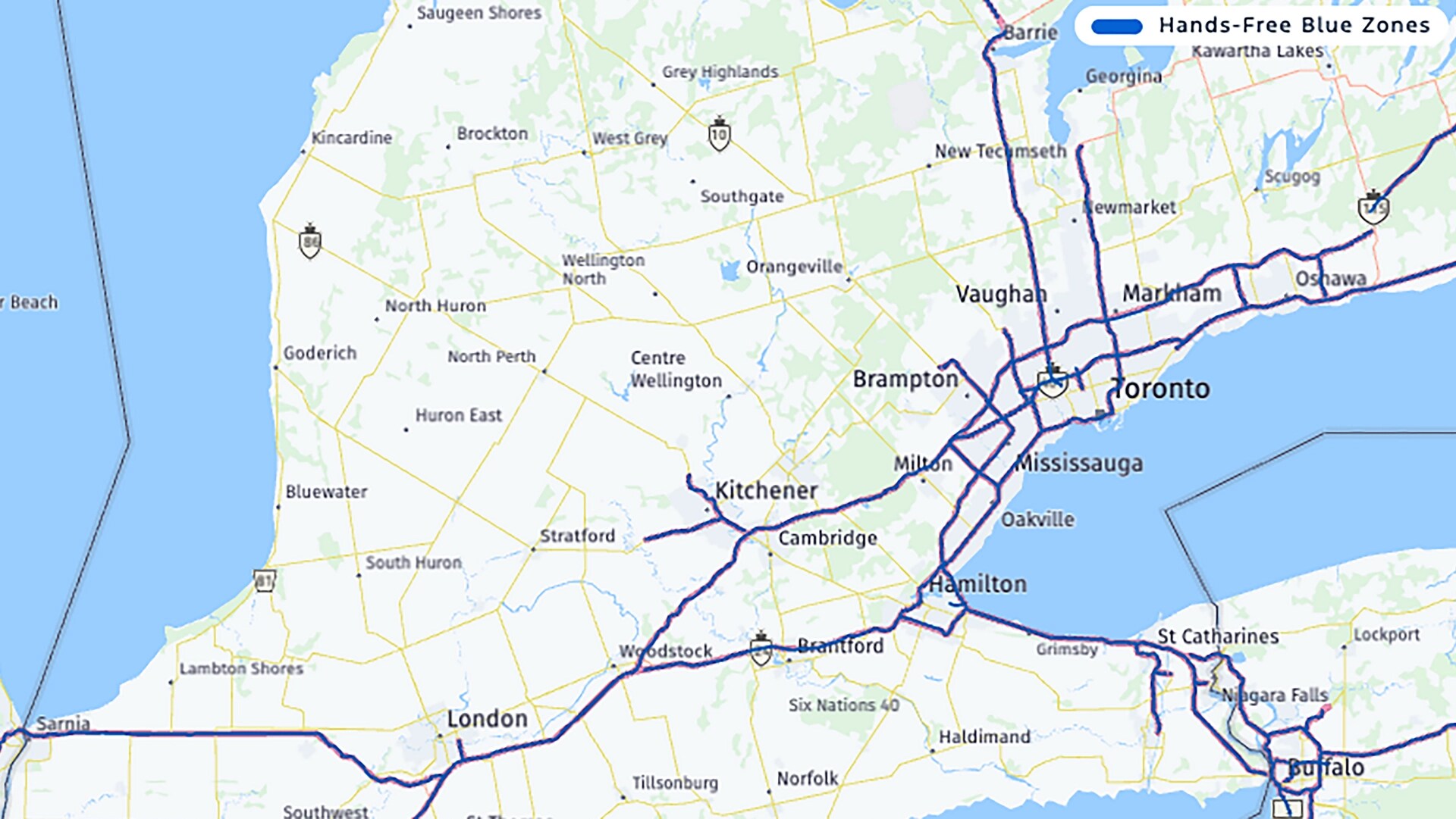 Illustration d’une carte du Canada montrant les zones bleues