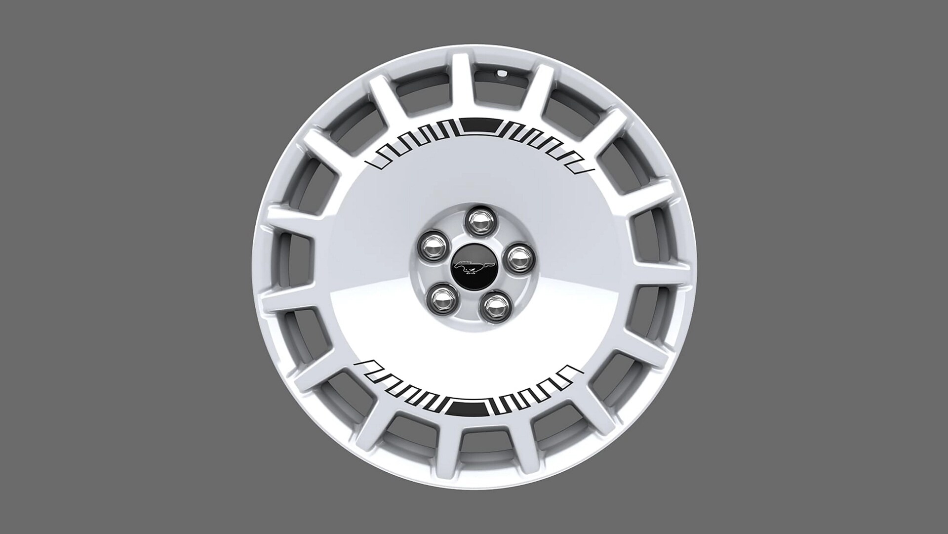 Jantes de 19 po en blanc Oxford très brillant avec graphiques imprimés noirs