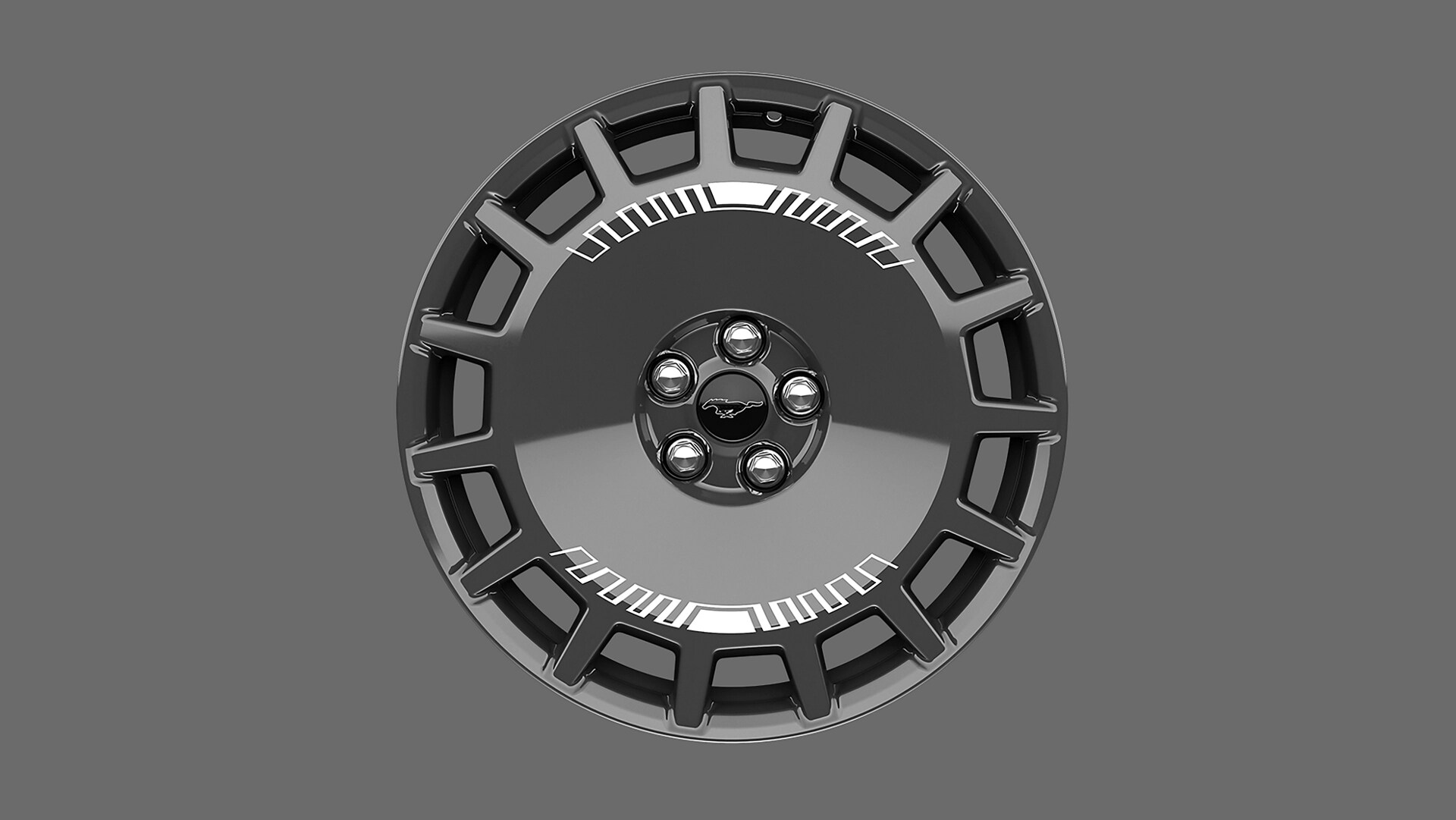 Jantes de 19 po en gris carbonisé très brillant avec graphiques imprimés blancs