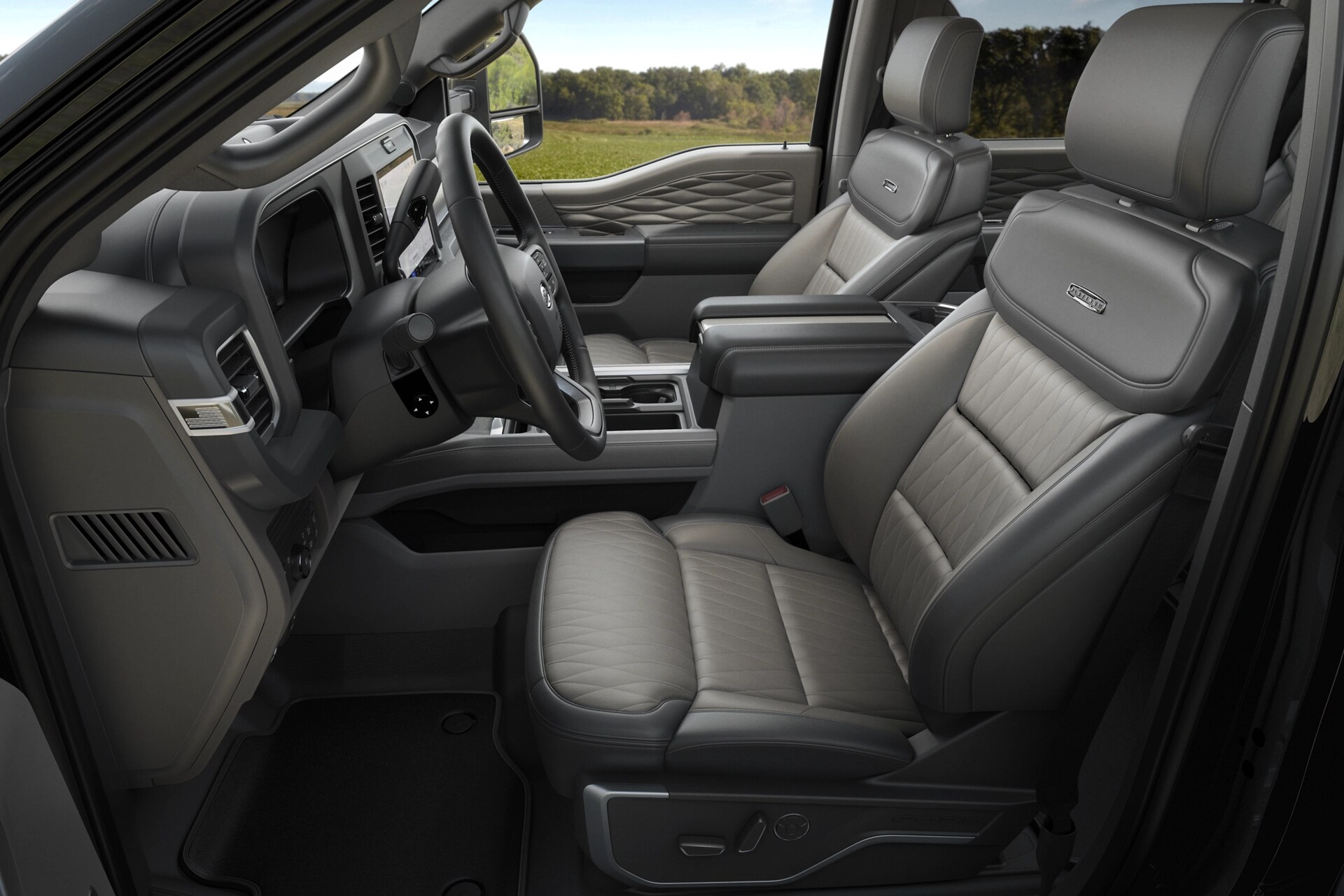 Vue latérale de l’intérieur du Ford Super Duty® Platinum® Plus 2026