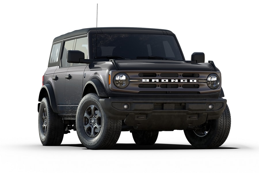 Modèle Ford Bronco® Big Bend™ quatre portières 2024 présenté en gris carbonisé métallique