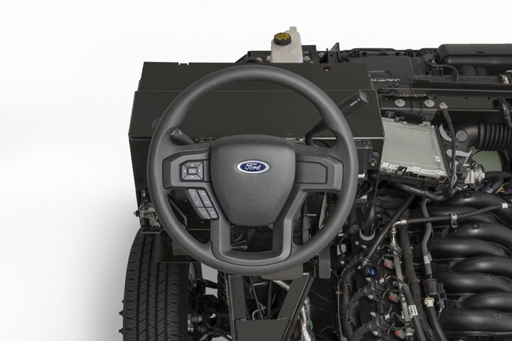 Gros plan de la colonne de direction basculante/télescopique