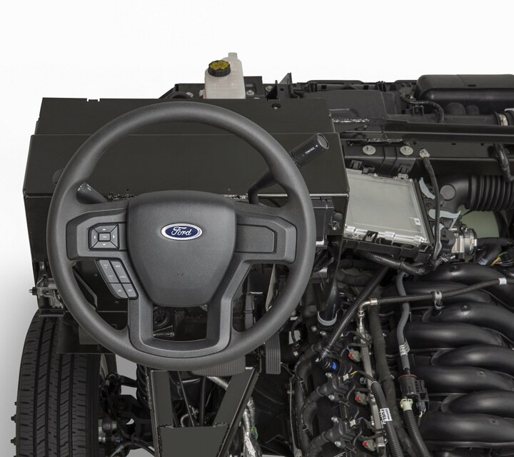 Gros plan de la colonne de direction basculante/télescopique