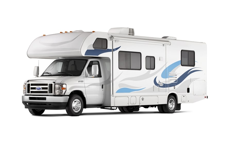 Fourgon tronqué Ford série E 2025 avec ensemble autocaravane de classe C